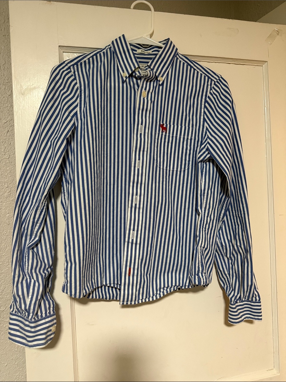 abercrombie kids Blue and White Striped Button-Down Shirt